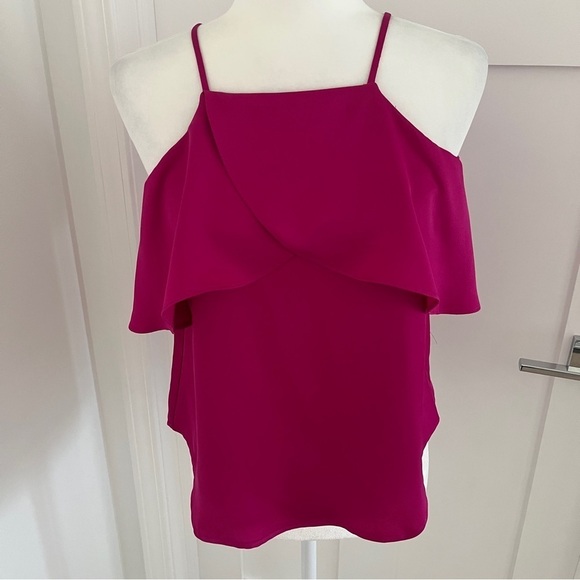 Aqua Tops - Aqua Magenta fuchsia pink Women's satin sleeveless Top blouse Sz XS *P17